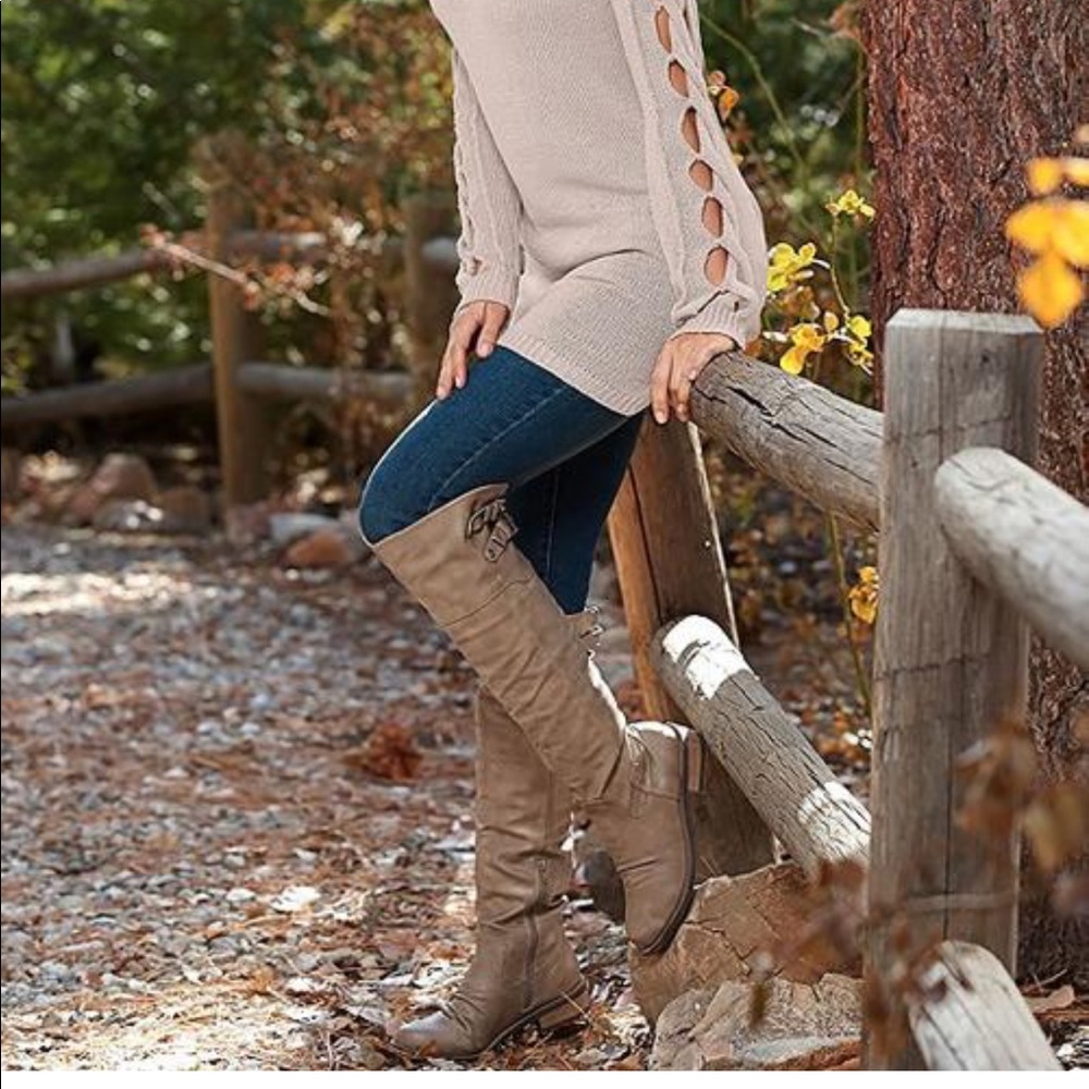 VENUS Buckle knee high boots